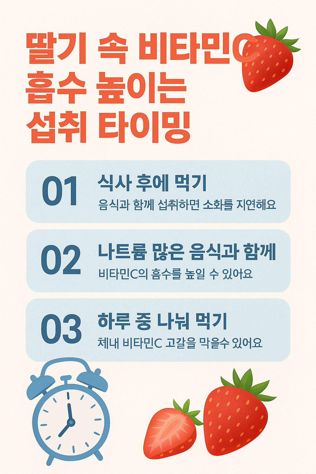 딸기속 비타민c 흡수를 높이는 섭취 타이밍