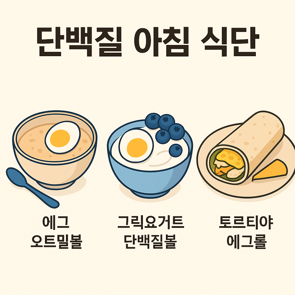 단백질 아침 식단 이미지