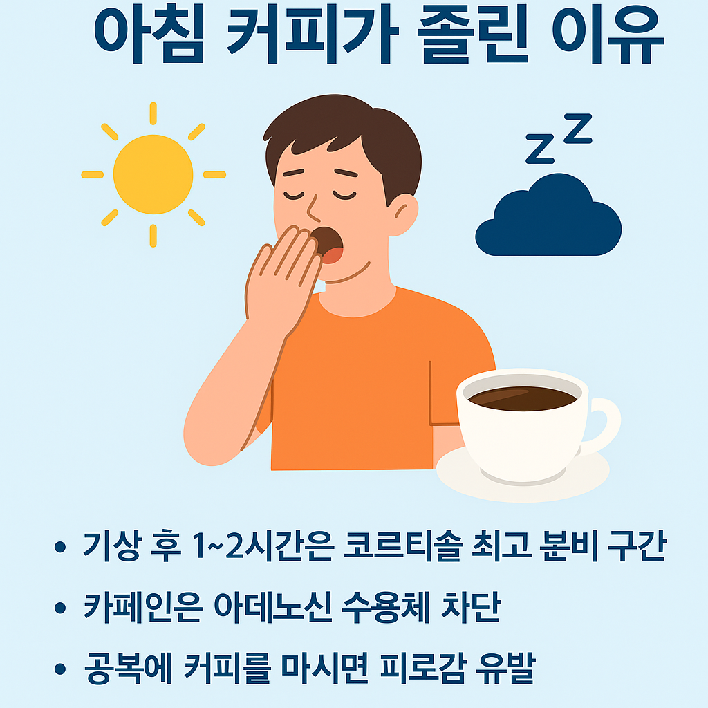 아침에 커피가 졸린 이유